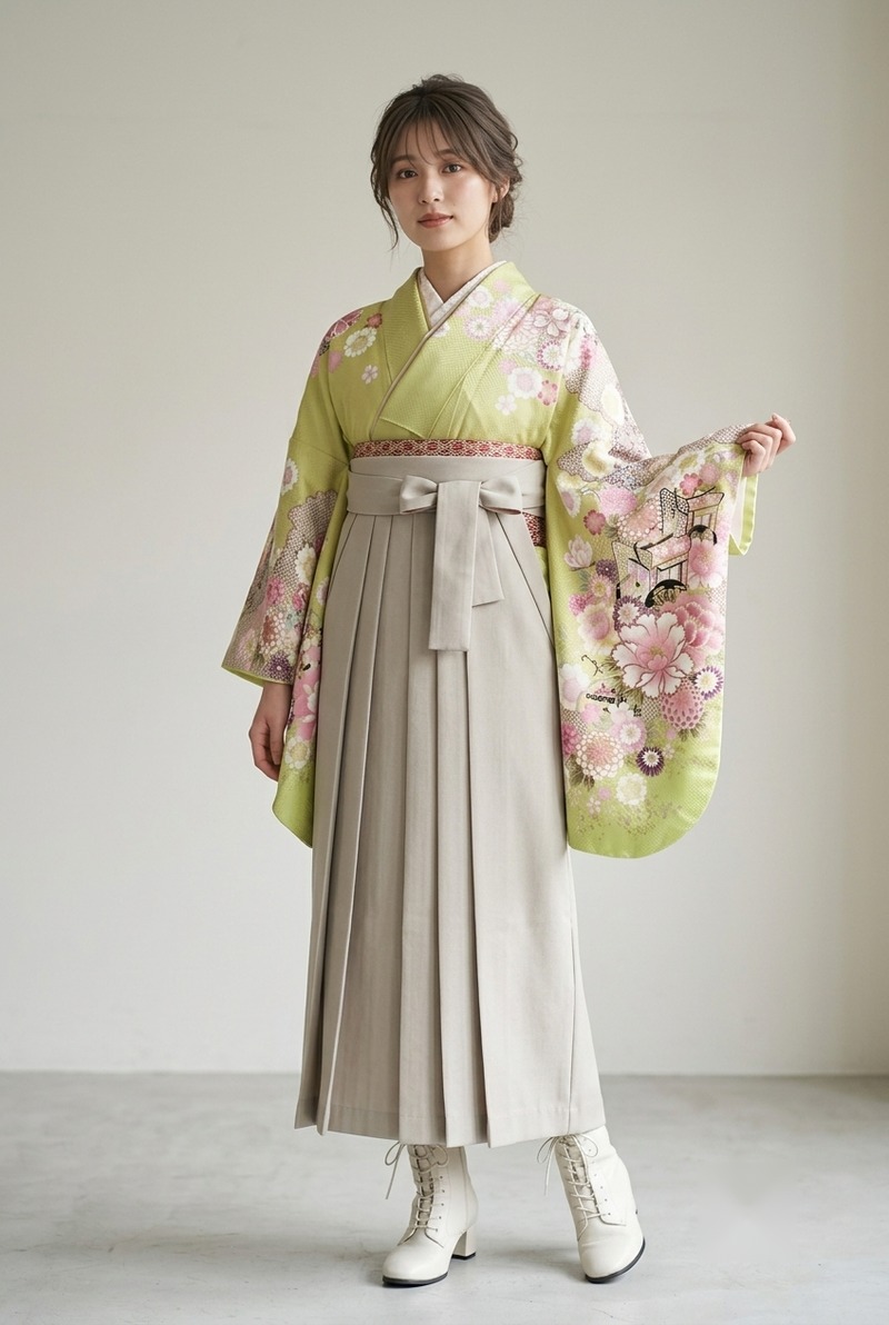 萌黄地に彩花