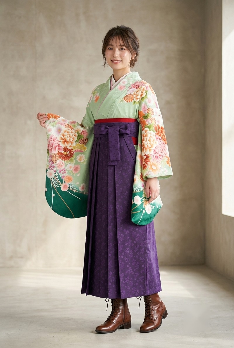萌黄地に彩花